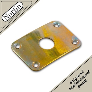 Vintage RAW Brass Input Jack Plate for Gibson® Explorer® Guitars (Aged/Relic) - Randy's LLC