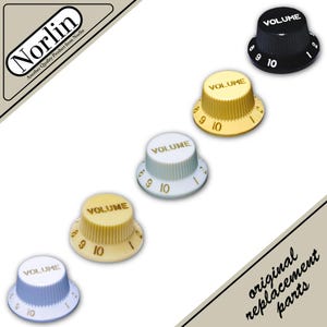 Norlin Embossed Top Hat Volume Knob for Fender® Stratocaster® Guitars