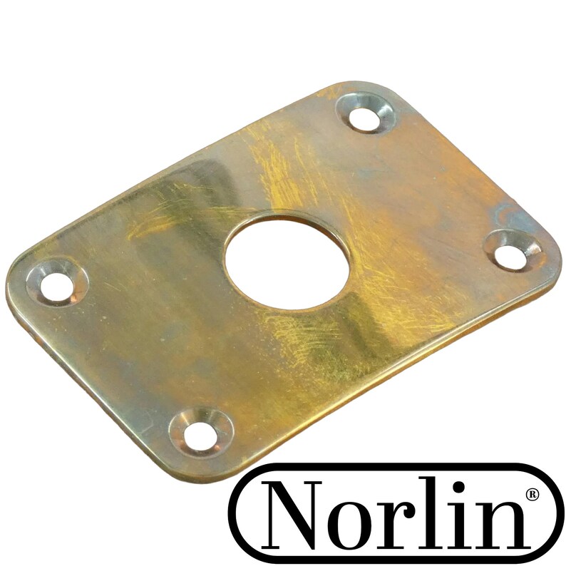 Placa de entrada Norlin Vintage RAW de latón para guitarras Gibson® Explorer® (envejecida/relic) imagen 2