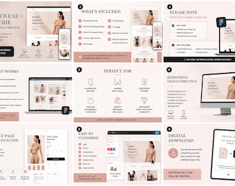 Shapewear Lingerie Figma Website Template, Shopify Ecommerce UI Kit