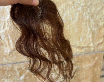 4x6 cm Curly Hair Topper Ultra Thin Hair Piece with two Clip-In