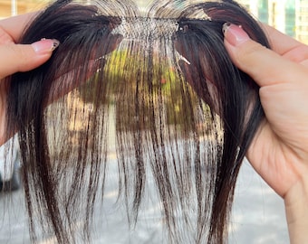 Natural Black 2x12cm Forehead Invisible Seamless Hairline Piece Lightweight Baby Hair Topper Natural