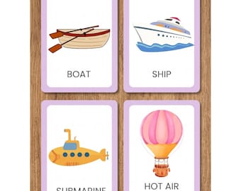 Printable Vehicle Flashcards for Kids | Transportation Learning Activity (PDF PNG)