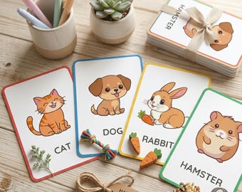 100 Animal Flashcards, Preschool Toddler Learning Cards (PDF Download)