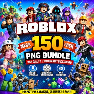 Roblox PNG Clipart Bundle | Gaming Clipart | Roblox Characters | Roblox Birthday, Roblox Sublimation, Roblox Digital, Party Supplies