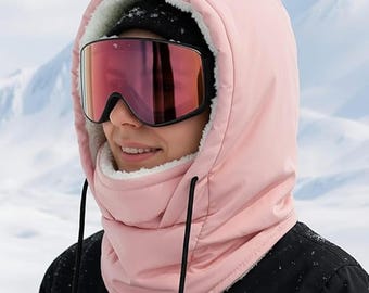 Windproof Balaclava for Women Men: Water-Resistant Thermal Ski Mask Face Cover Hood, Neck Warmer (Black/Pink/Beige)
