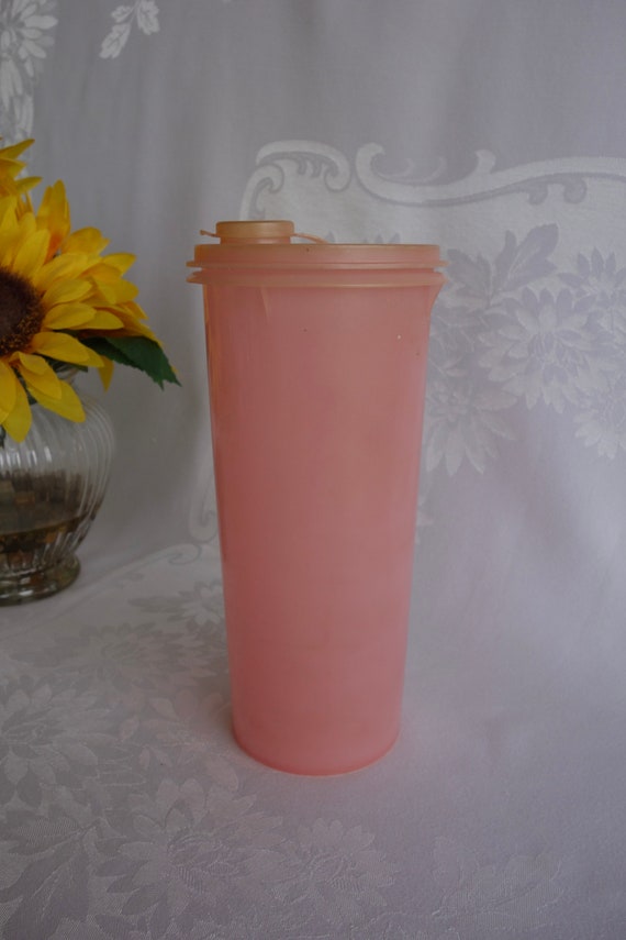 Vintage Pink Tupperware Round Liquid Container Clear Plastic Air