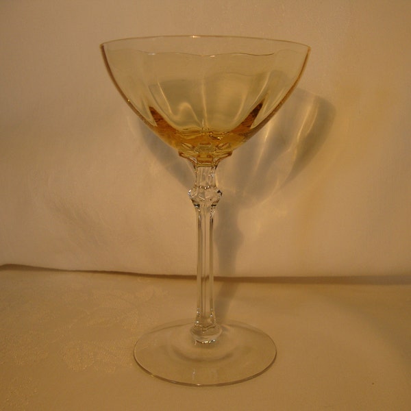Fostoria glass topaz and crystal 5298 tall sherbet champagne