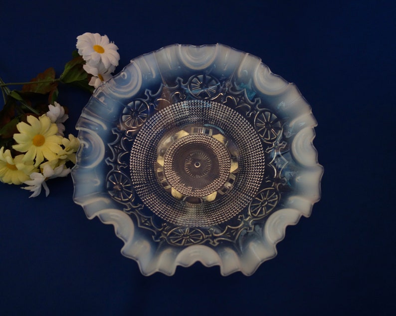 Antique Jefferson Max 68% OFF Gate and Wheel opalescent ruffled pattern price bowl