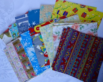 Vintage wrapping paper gift wrap bright all occasion like new birthday wedding baby children scrapbooking collage gifts 20" x 30" sheets