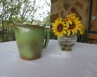 Westwind 5D Prairie Green Frankoma large pitcher western style pottery 88 ounces 8" tall