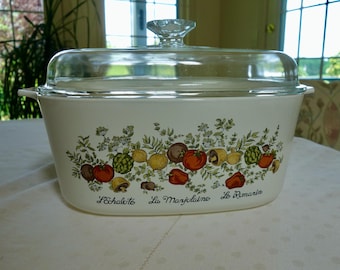 Corning Ware Kasserolle A-5-B 5 quart Spice of Life L'Echalote La Marjolaine Le Romarin mit Deckel