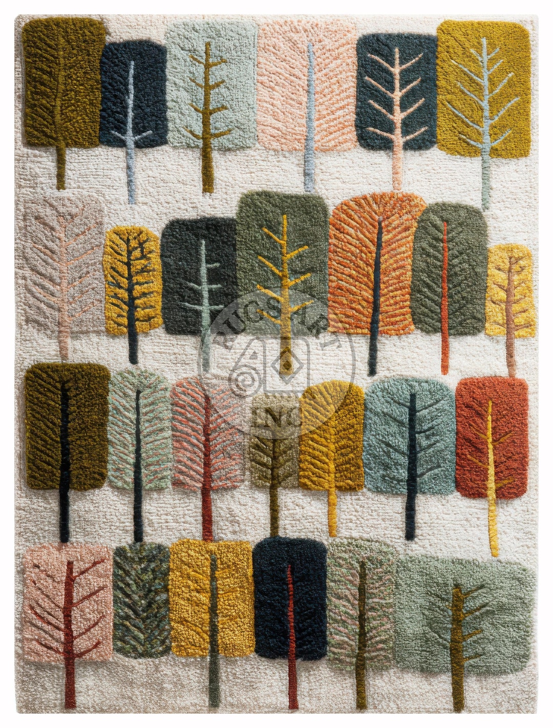 Leafy Handmade Rug Handmade Wool Area Rug, Leaf Design, Boho Home Decor Carpet | Rugsart ...