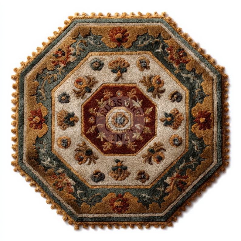 Hand-tufted Wool Octagon Rug – 3D Sculptural Earth Tone Floor Art - Etsy