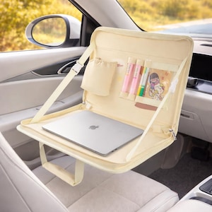Car Steering Wheel Tray, Foldable Dining Table for Driver, Compact Front Seat Back Desk, Versatile Vehicle Accessory