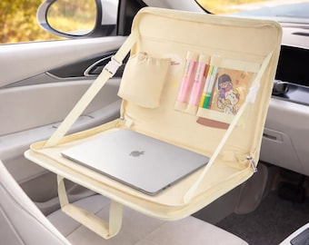 Car Steering Wheel Tray, Foldable Dining Table for Driver, Compact Front Seat Back Desk, Versatile Vehicle Accessory