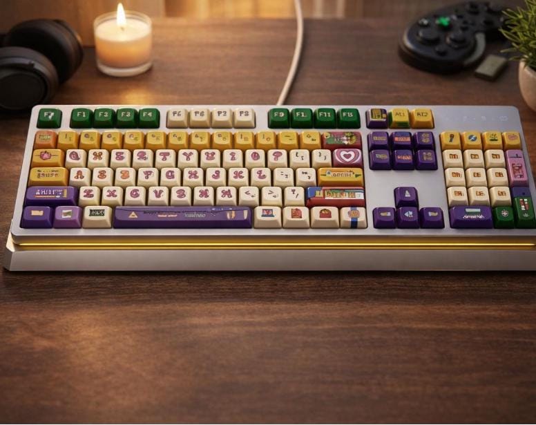 Vintage Mechanical Keyboard Keycaps, Retro Arcade Style Keycap Set ...