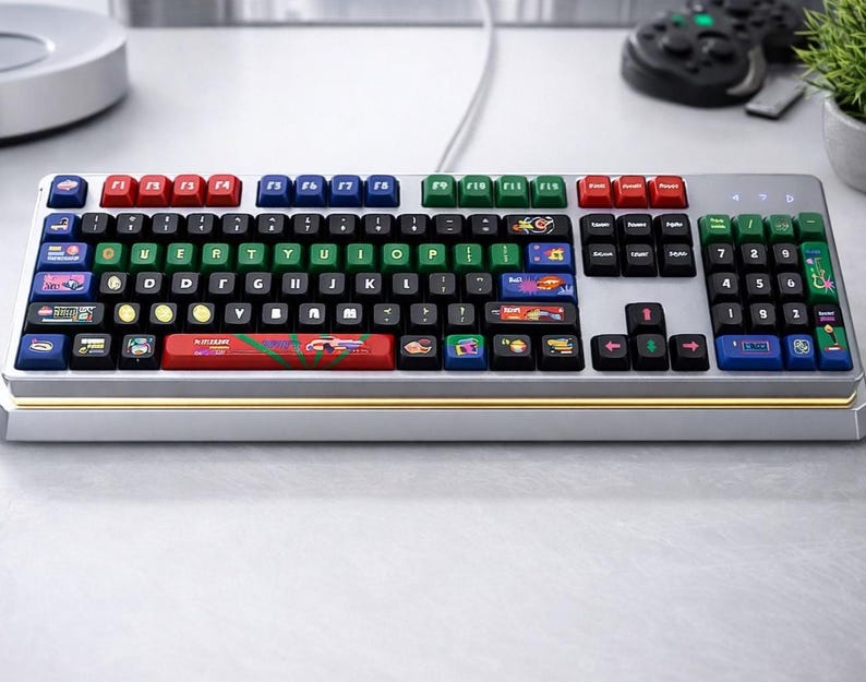 Vintage Mechanical Keyboard Keycaps, Retro Arcade Style Keycap Set ...