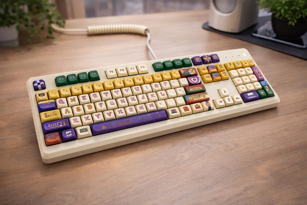 Vintage Mechanical Keyboard Keycaps, Retro Arcade Style Keycap Set, Cute Nostalgic Keys, Unique ...