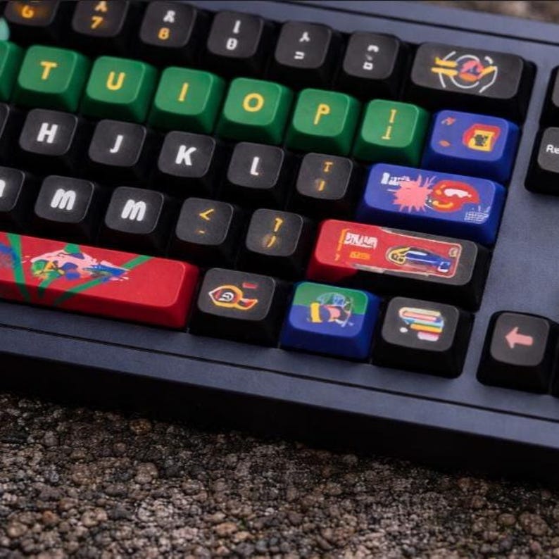 Vintage Mechanical Keyboard Keycaps, Retro Arcade Style Keycap Set ...