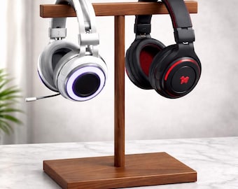 Wooden Headphone Stand – Decorative Display for Headphones, Necklaces & Bracelets