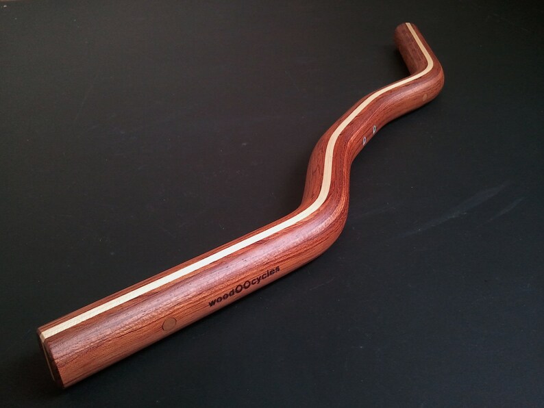 bubinga and ash wood moustache bicycle handlebar wooden bicycle handlebar image 2