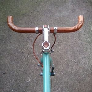 bubinga, oak and ash wood bullhorn bicycle handlebar image 2