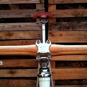 oak and ash wood, oversize bicycle handlebar image 1