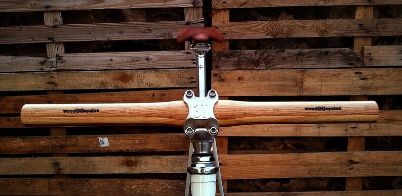 oak and ash wood, oversize bicycle handlebar image 1