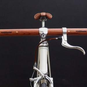 bubinga and maple wood straight bicycle handlebar