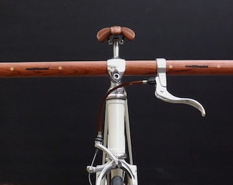 bubinga and maple wood straight bicycle handlebar