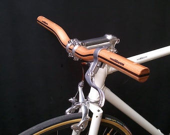 cherry and blackwood riser bicycle handlebar - wooden bicycle handlebar in hardwood