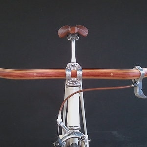 laminated wood moustache bicycle handlebar bubinga, oak and ash wood image 4