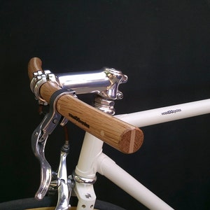 oak and ash wood curved bicycle handlebar