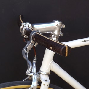 blackwood and ash wood curved bicycle handlebar