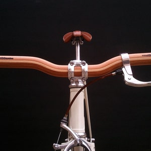 cherry and maple wood riser bicycle handlebar wooden bicycle handlebar image 5