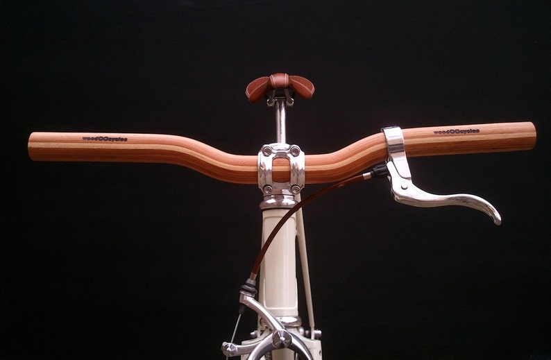 cherry and maple wood riser bicycle handlebar wooden bicycle handlebar zdjęcie 5
