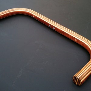 bubinga, oak and ash wood bullhorn bicycle handlebar image 5