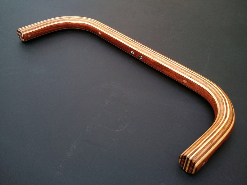 bubinga, oak and ash wood bullhorn bicycle handlebar image 5