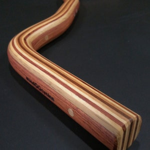 laminated wood moustache bicycle handlebar bubinga, oak and ash wood image 3