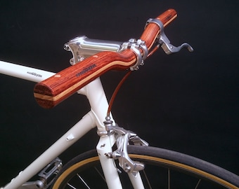 bubinga and maple wood riser bicycle handlebar - wooden bicycle handlebar