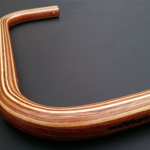 bubinga, oak and ash wood bullhorn bicycle handlebar image 3