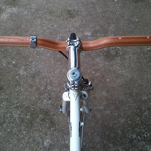 cherry and maple wood riser bicycle handlebar wooden bicycle handlebar zdjęcie 3
