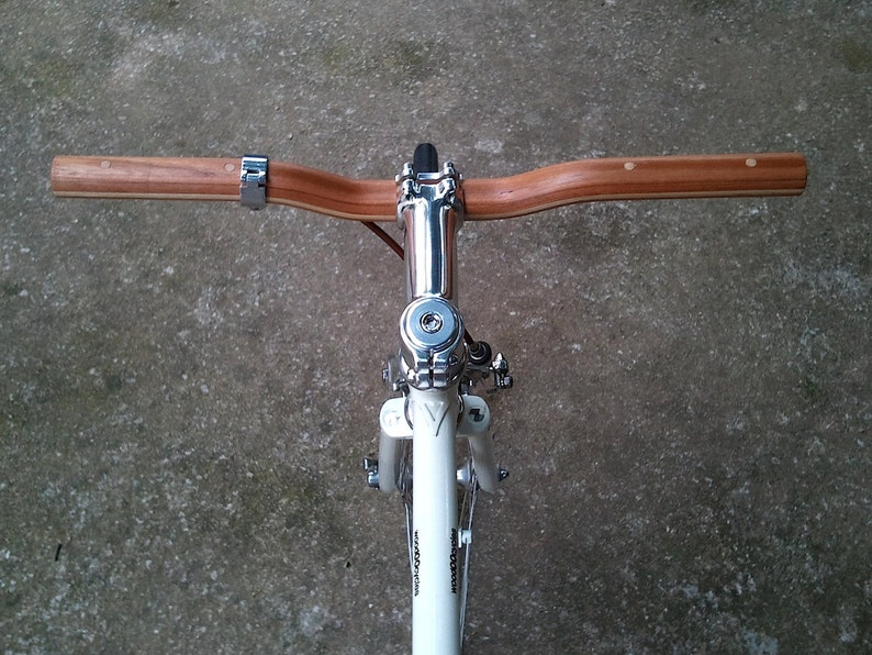 cherry and maple wood riser bicycle handlebar wooden bicycle handlebar zdjęcie 3