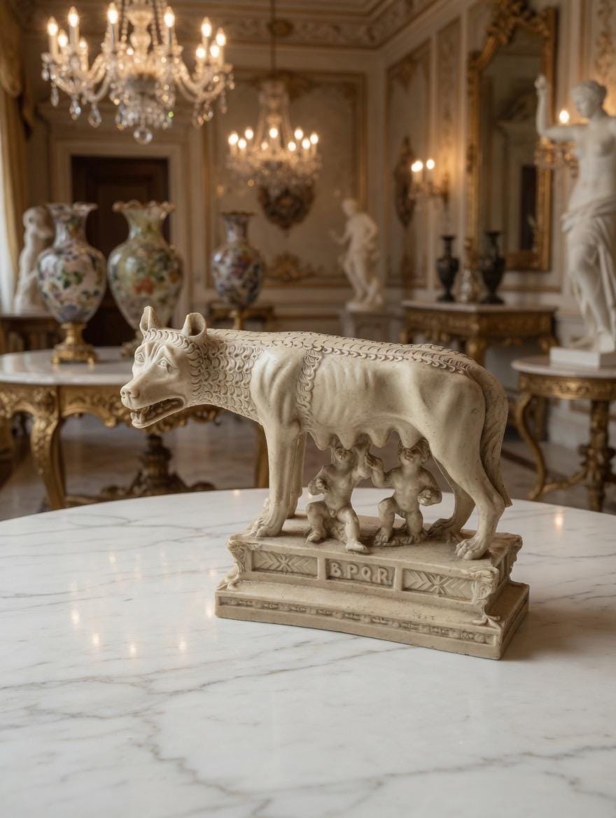 60.70cmオブジェ　双子　彫刻　イタリア製　インテリア Romulus and remus statue - Etsy 日本