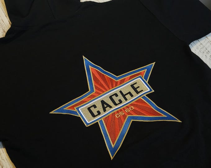 Full big embroidery Cache (de_cache) Hoodie - FPS CS2 Gamer Slang Graphic Hoodie | Streetwear Gaming Sweatshirt | Unisex