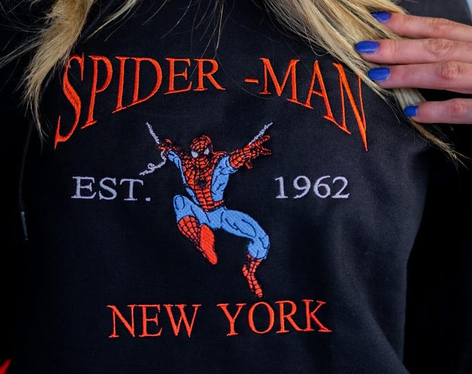 Featured listing image: Spiderman Embroidery hoodie | AVENGERS | Peter Parker | Miles Morales | Gwen | Venom