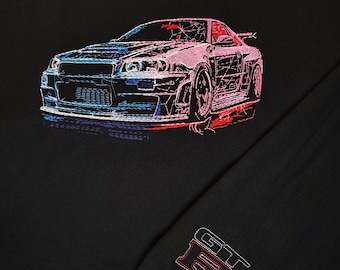 Fast and The Furious Cars Embroidery hoodie | FF | Nissan Skyline | Bullet |