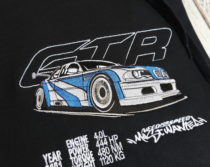 Need For Speed Most Wanted Embroidery hoodie | NFS MW | BMW e46 | m3 | Gtr