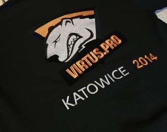 Full big embroidery Virtus Katowice 2014 Holo Hoodie - FPS CS2 Gamer Slang Graphic Hoodie | Streetwear Gaming Sweatshirt | Unisex